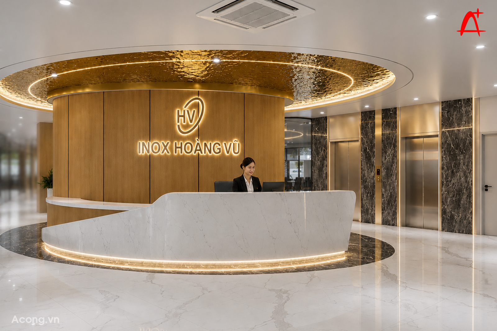 Sảnh lễ tân Văn phòng công ty Inox Hoàng Vũ